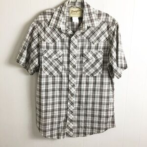 Vintage Wrangler Pearl Button Snaps Button Down Size M Stripped